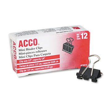 ACCO Binder Clips, Medium, Black-silver, Dozen freeshipping - TVN Wholesale